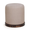 TOV Furniture Como Burl and Saddle Brown Cotton Jute Contract-Grade Accent Stool