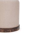 TOV Furniture Como Burl and Saddle Brown Cotton Jute Contract-Grade Accent Stool
