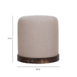TOV Furniture Como Burl and Saddle Brown Cotton Jute Contract-Grade Accent Stool
