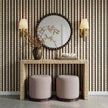 TOV Furniture Como Burl and Saddle Brown Cotton Jute Contract-Grade Accent Stool