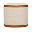 TOV Furniture Huche Cotton Jute and Vegan Leather Oval Contract-Grade Pouf