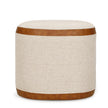 TOV Furniture Huche Cotton Jute and Vegan Leather Oval Contract-Grade Pouf