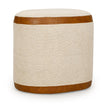 TOV Furniture Huche Cotton Jute and Vegan Leather Oval Contract-Grade Pouf