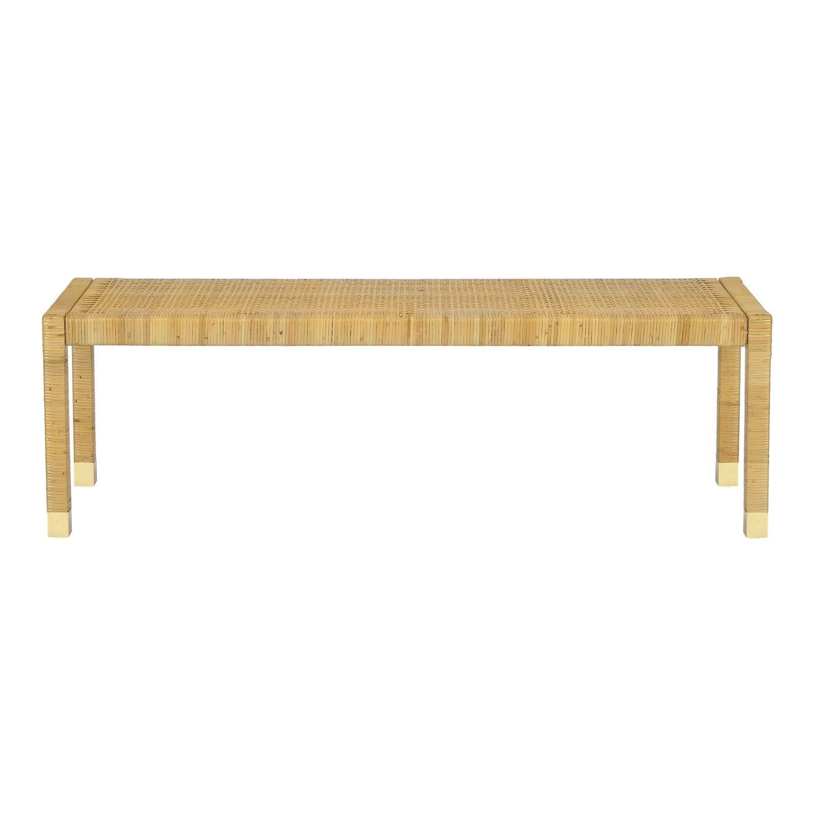 TOV Furniture Amara Cream Linen Bench Clearance