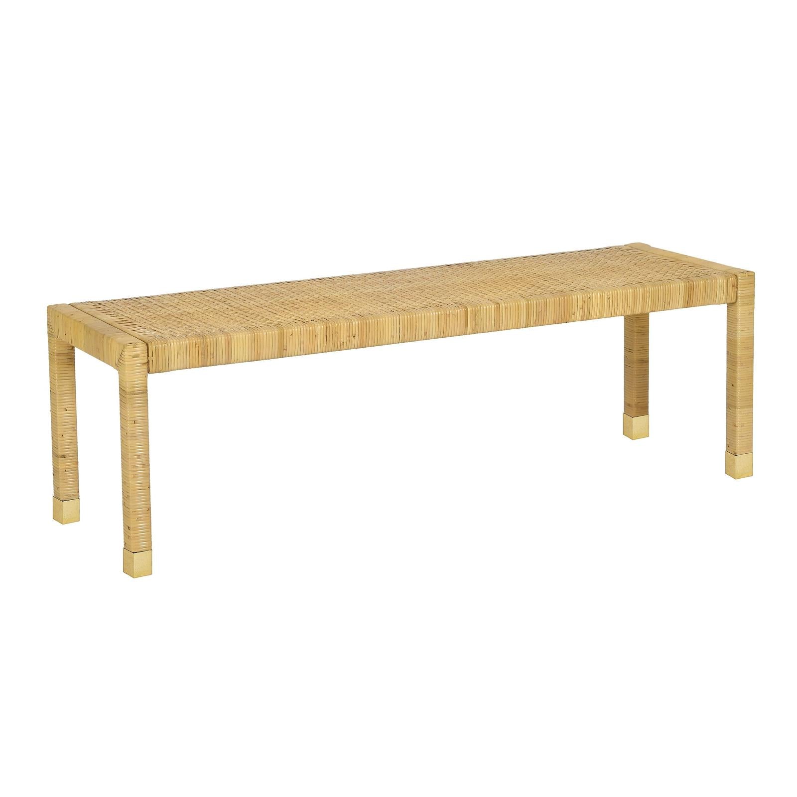 TOV Furniture Amara Cream Linen Bench Clearance