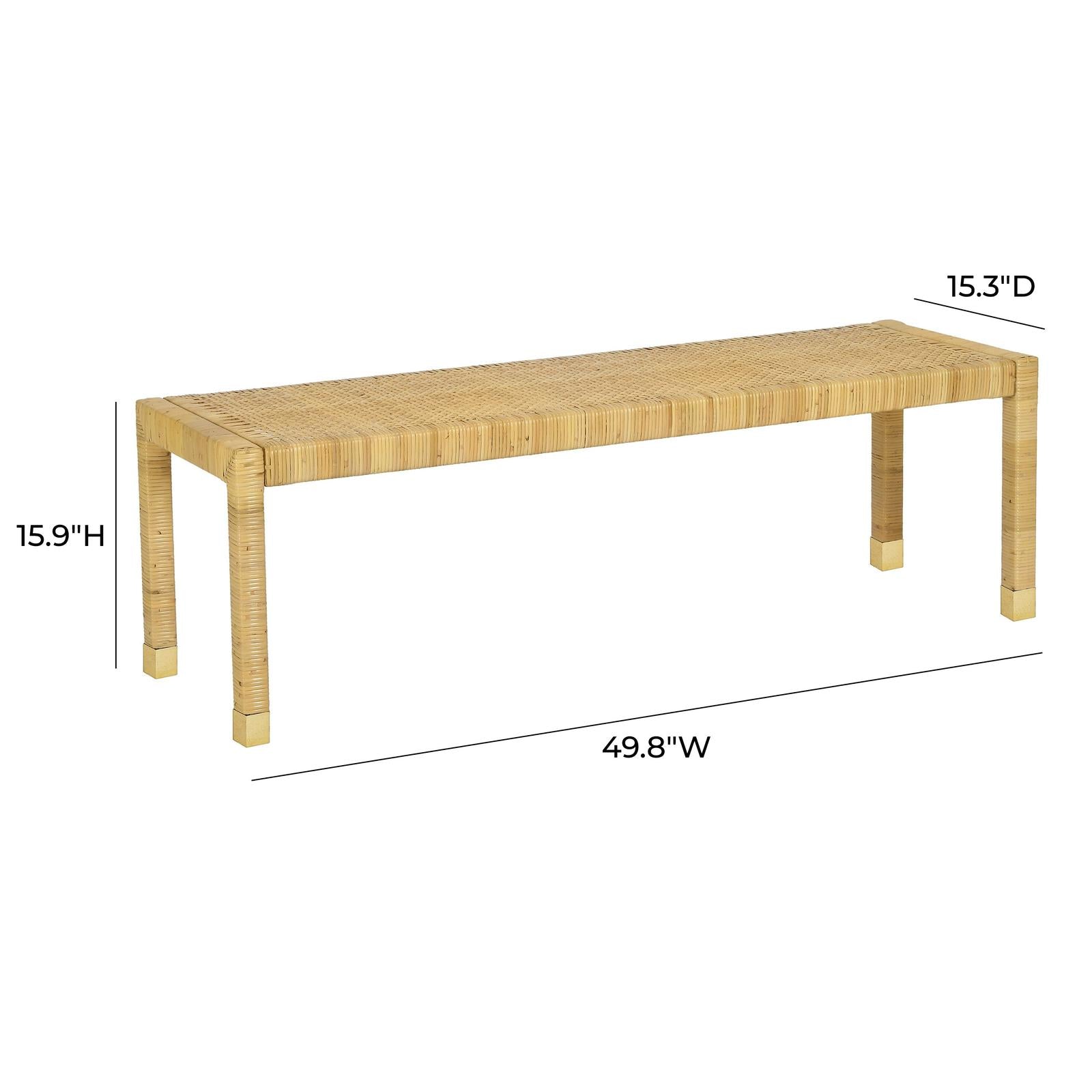 TOV Furniture Amara Cream Linen Bench Clearance
