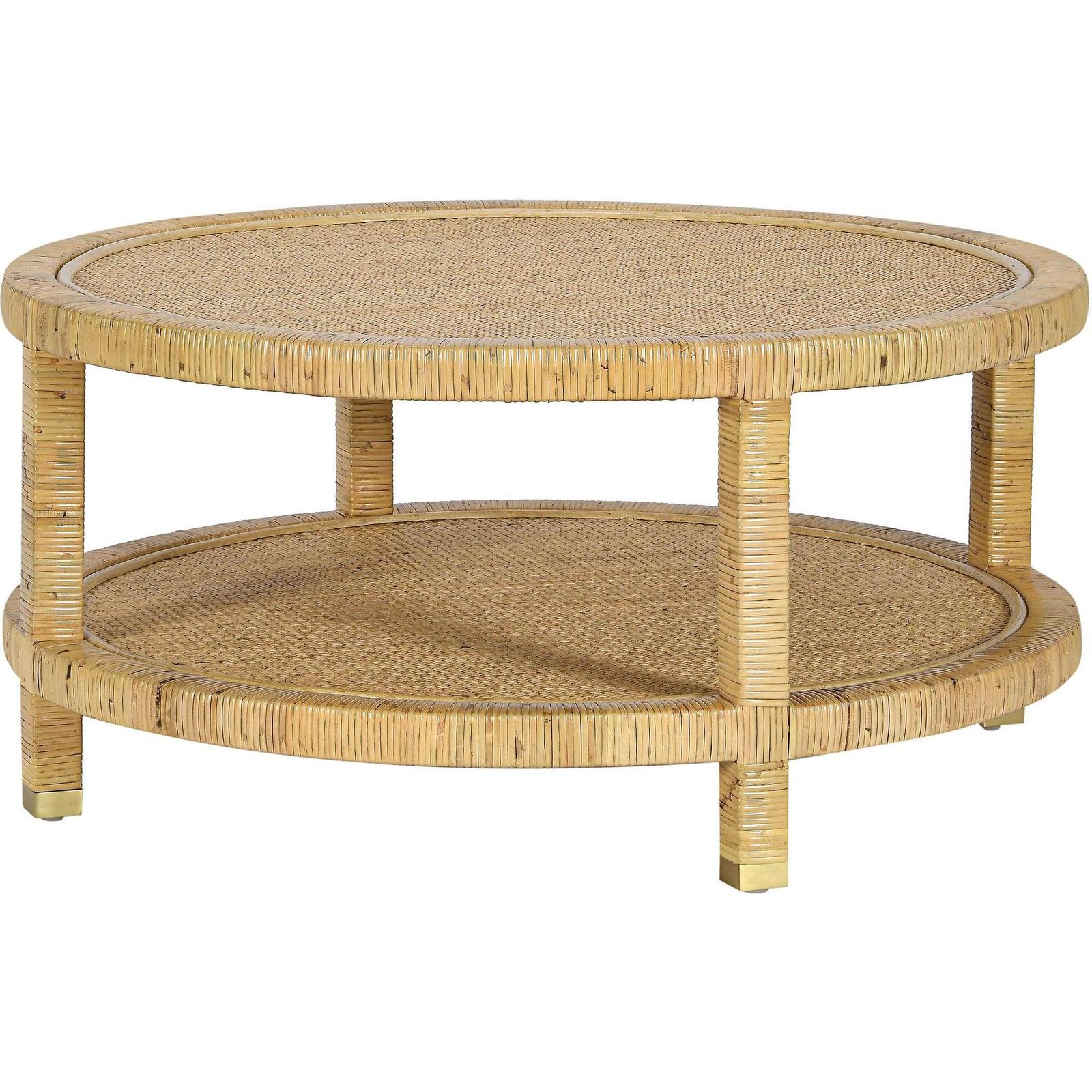 TOV Furniture Amara Natural Rattan Round Coffee Table