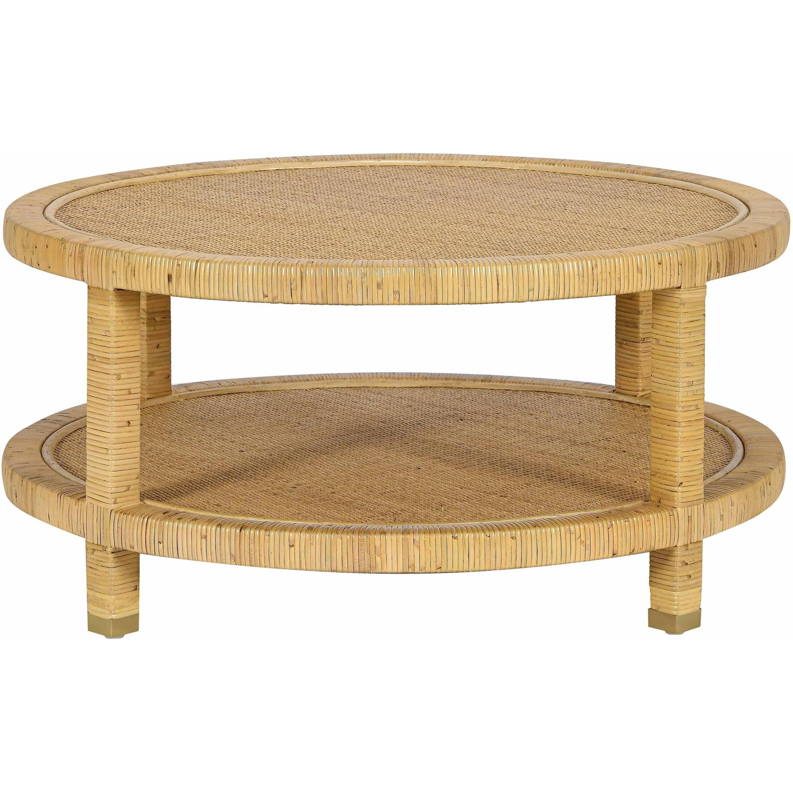 TOV Furniture Amara Natural Rattan Round Coffee Table