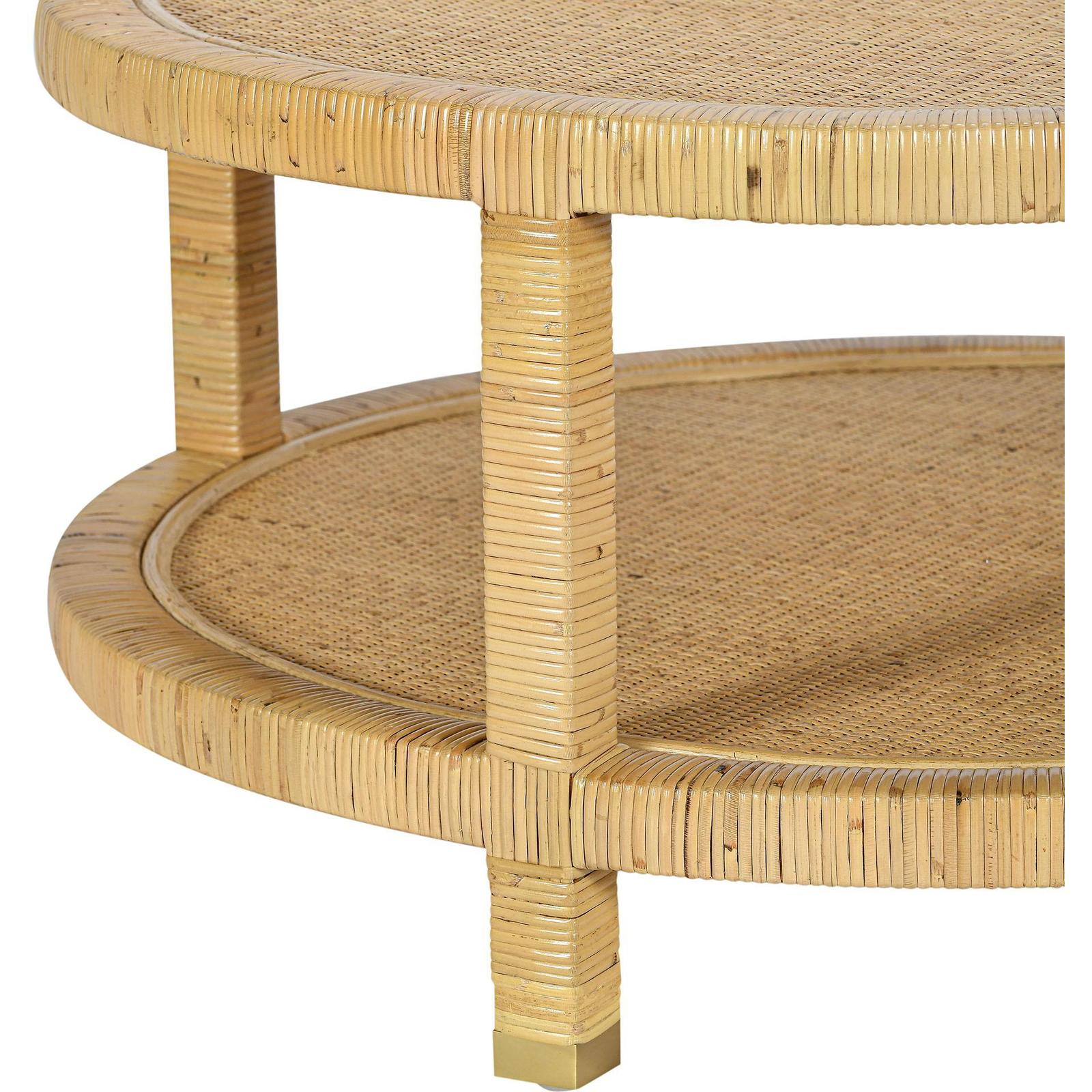 TOV Furniture Amara Natural Rattan Round Coffee Table