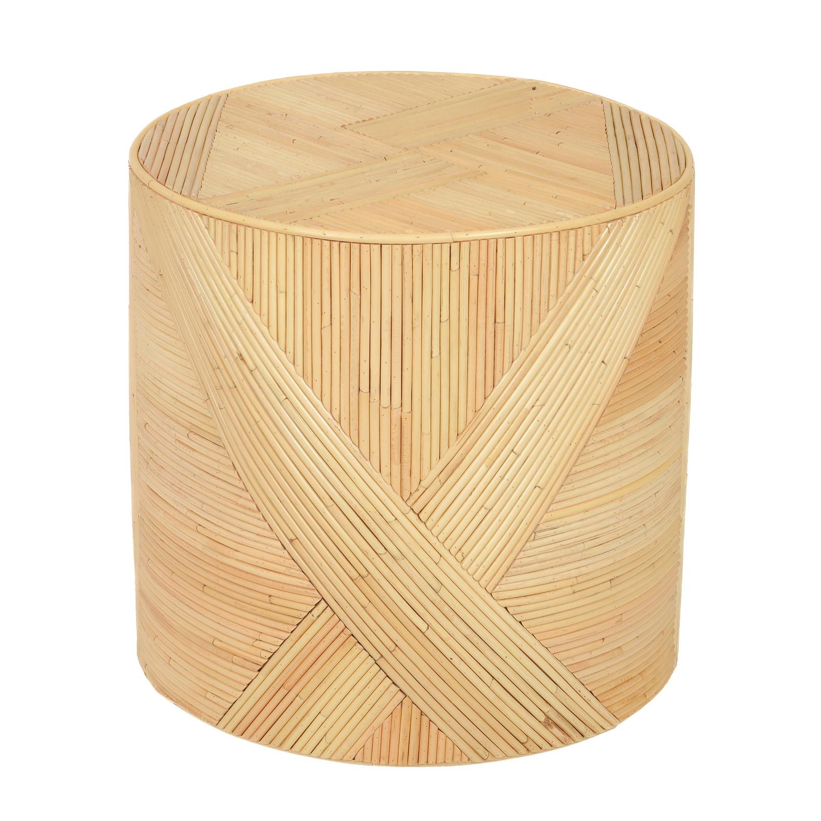 TOV Furniture Matea Natural Rattan Cross Side Table