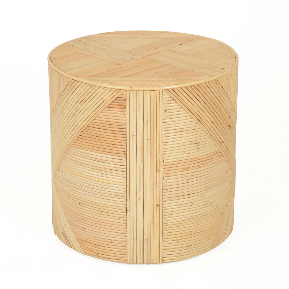 TOV Furniture Matea Natural Rattan Cross Side Table