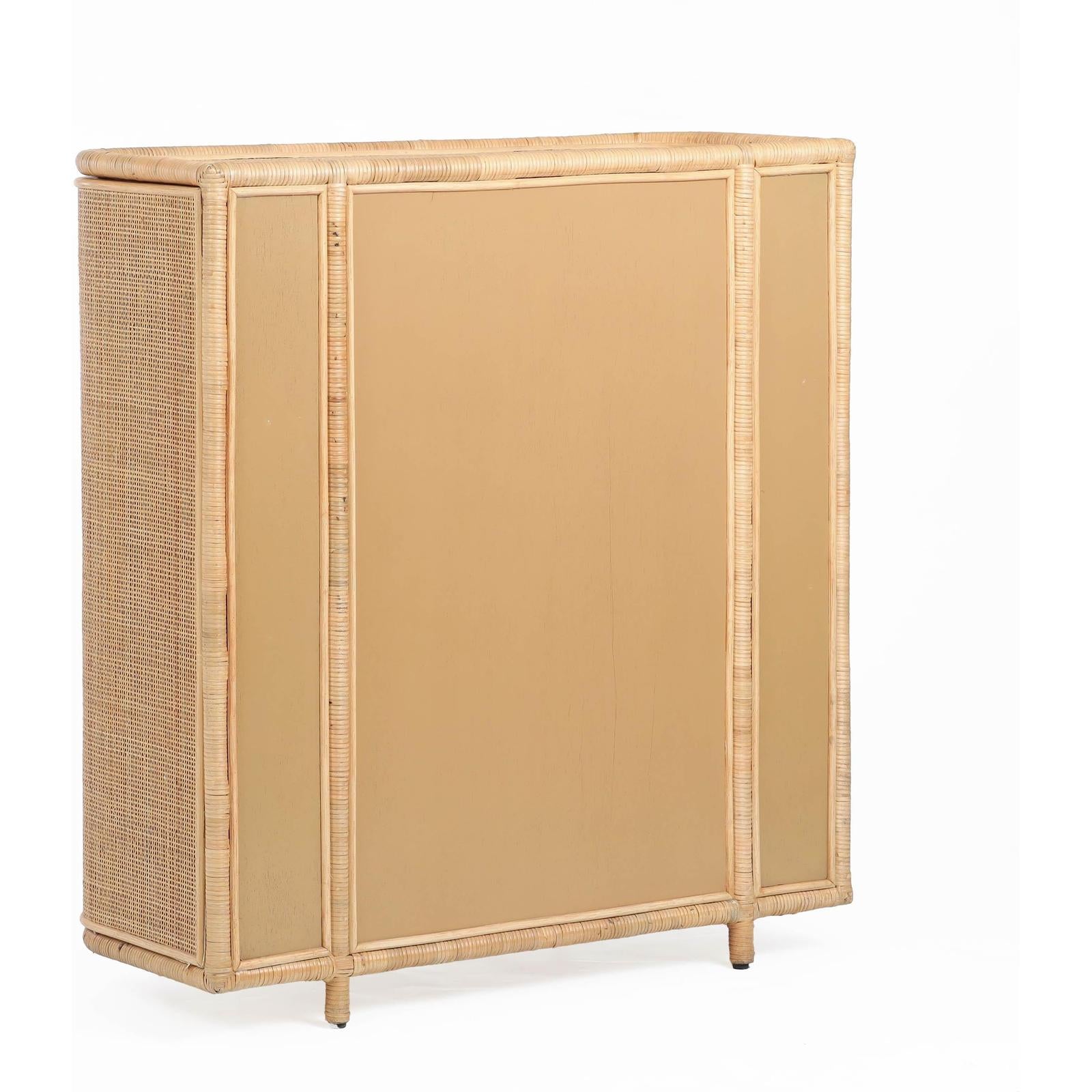 TOV Furniture Tarot Natural Rattan Bar Cabinet