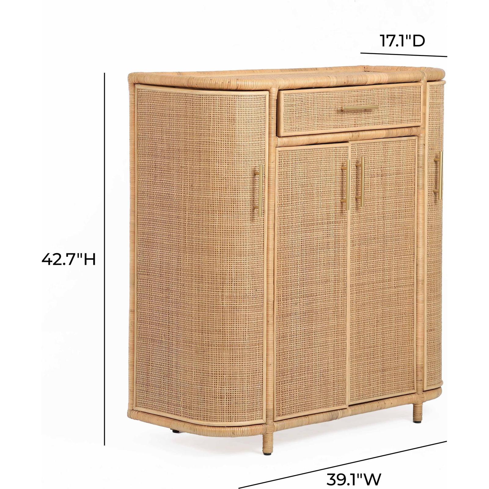 TOV Furniture Tarot Natural Rattan Bar Cabinet