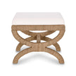 TOV Furniture Kappa Cream Contract-Grade Fabric and Natural Seagrass Accent Stool