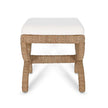 TOV Furniture Kappa Cream Contract-Grade Fabric and Natural Seagrass Accent Stool