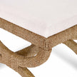 TOV Furniture Kappa Cream Contract-Grade Fabric and Natural Seagrass Accent Stool