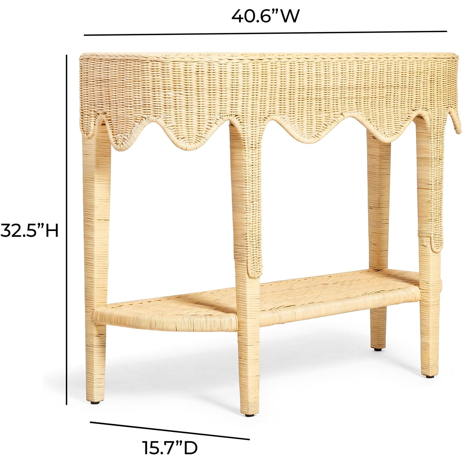 TOV Furniture Sally Natural Rattan Console Table