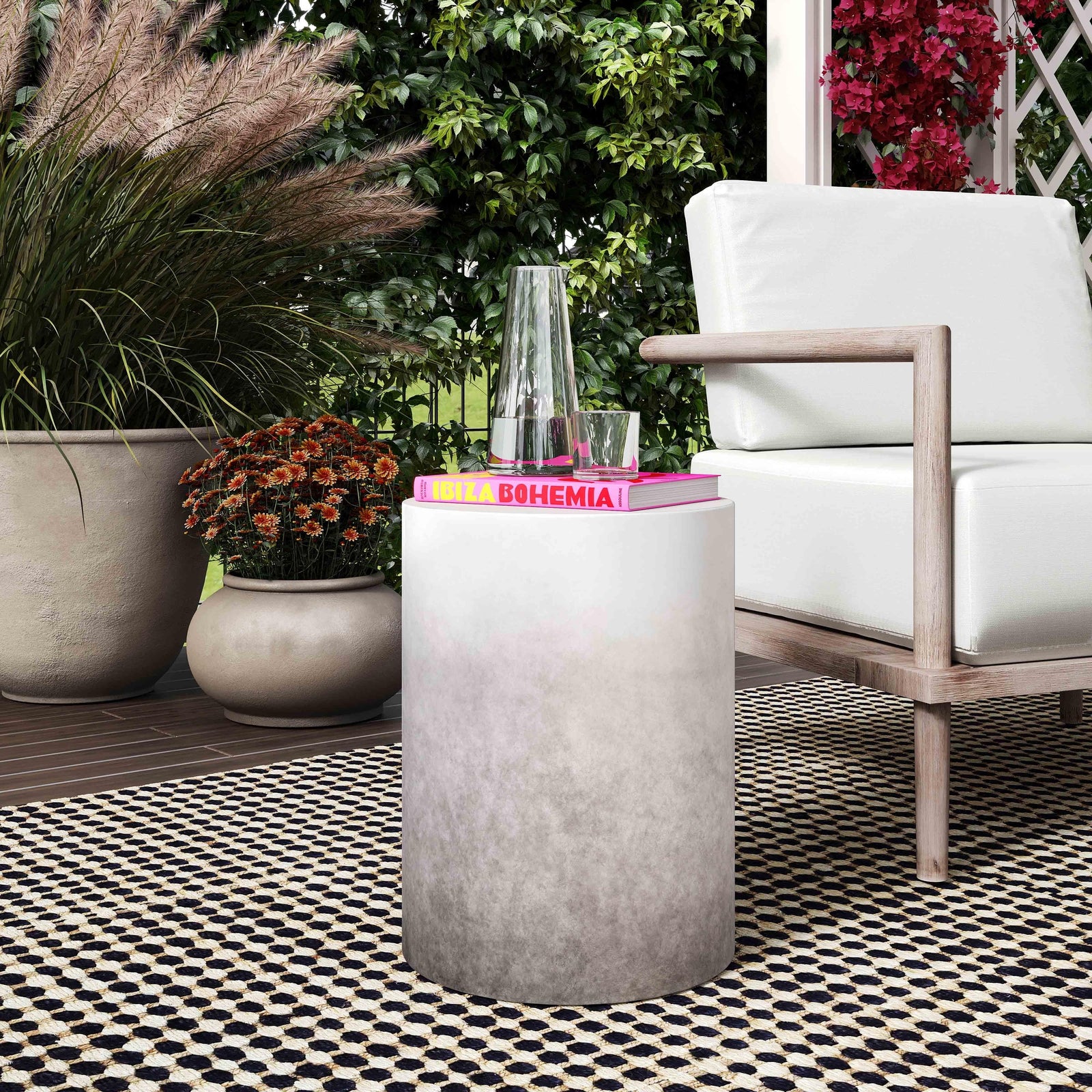 TOV Furniture Sarana Outdoor Ombre Concrete Stool