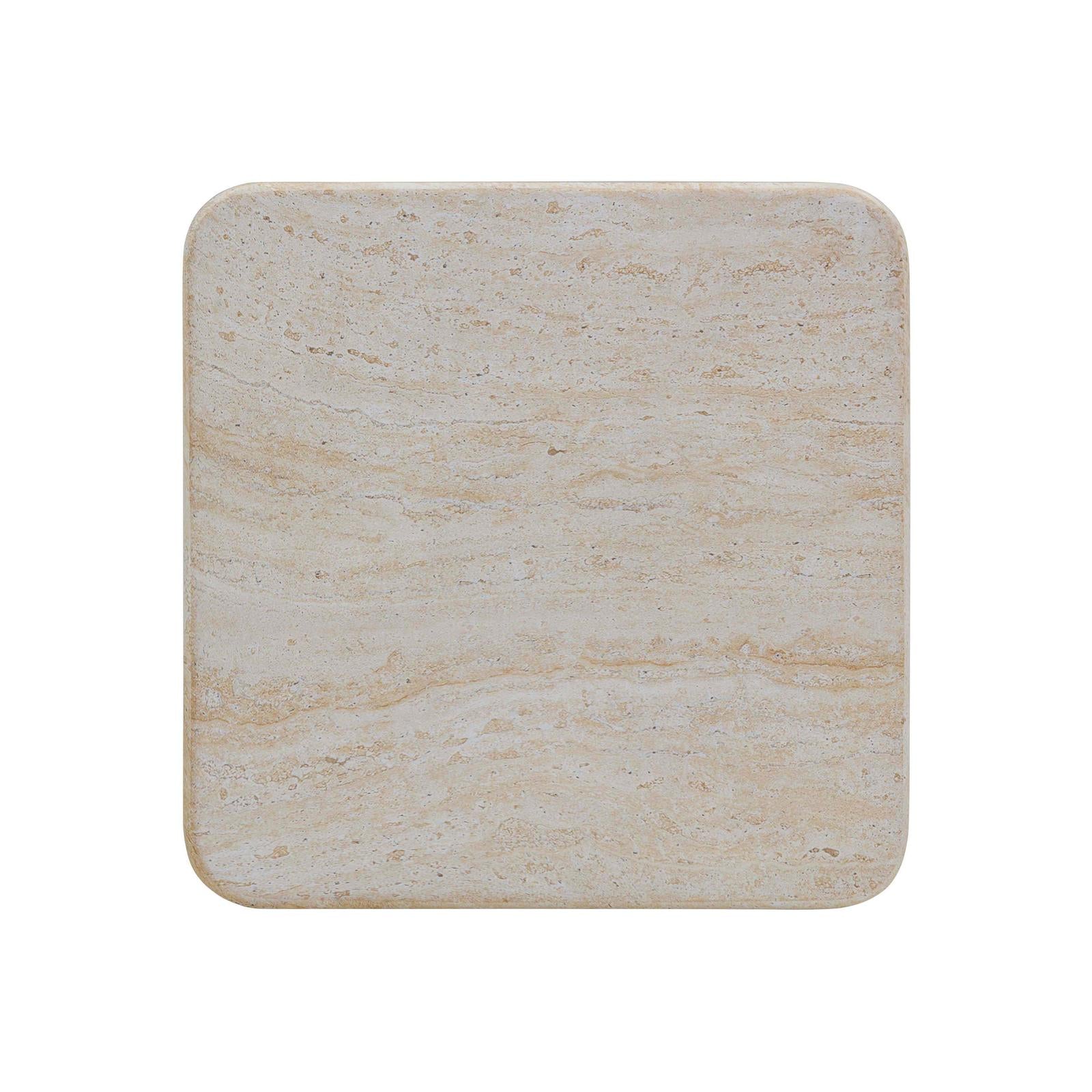 TOV Furniture Brut Faux Travertine & Breccia Concrete Indoor/Outdoor Side Table