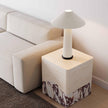 TOV Furniture Brut Faux Travertine & Breccia Concrete Indoor/Outdoor Side Table