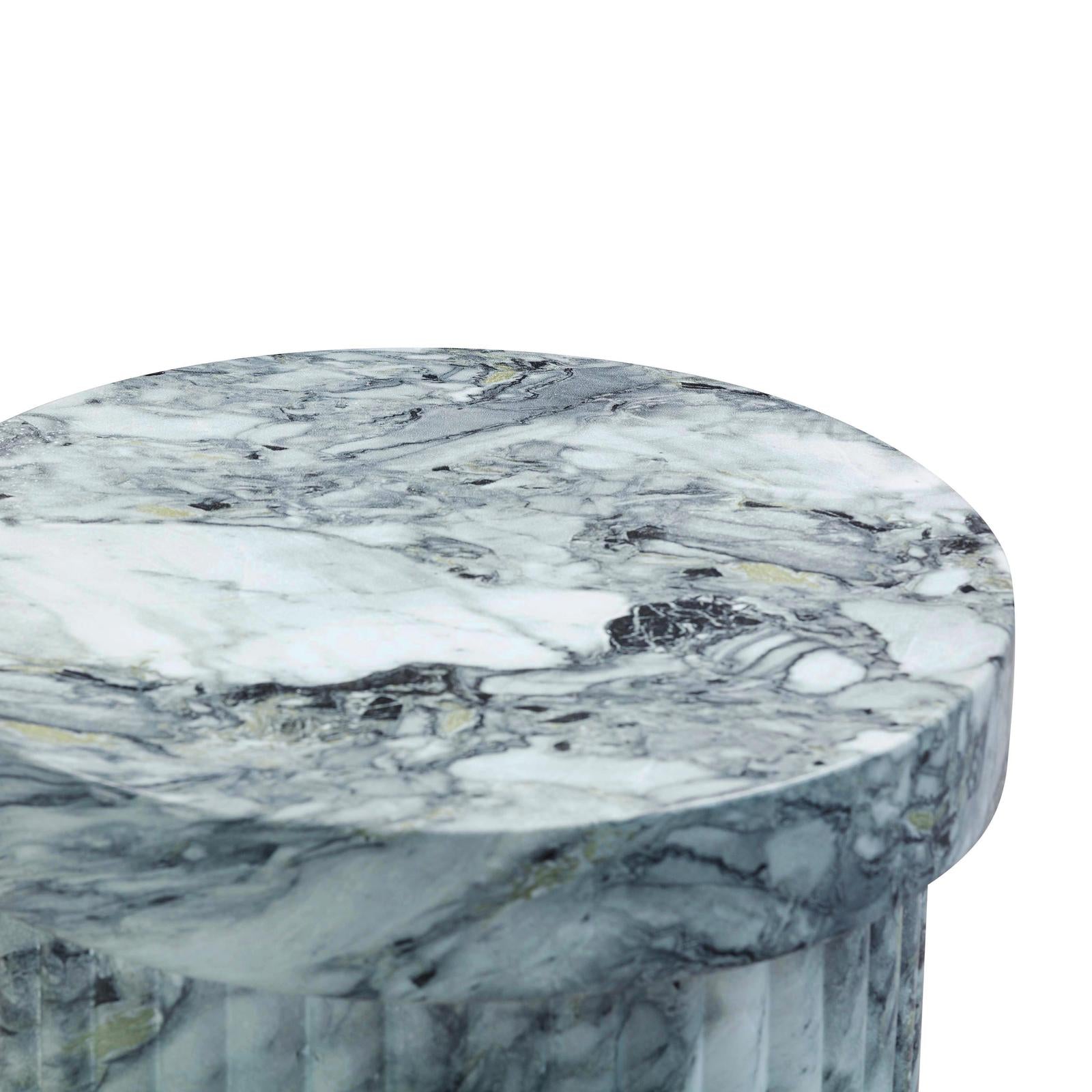 TOV Furniture Serafina Faux Marble Concrete Indoor / Outdoor Side Table