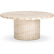 TOV Furniture Blossom Washed Faux Travertine Finish Indoor/Outdoor Round Coffee Table