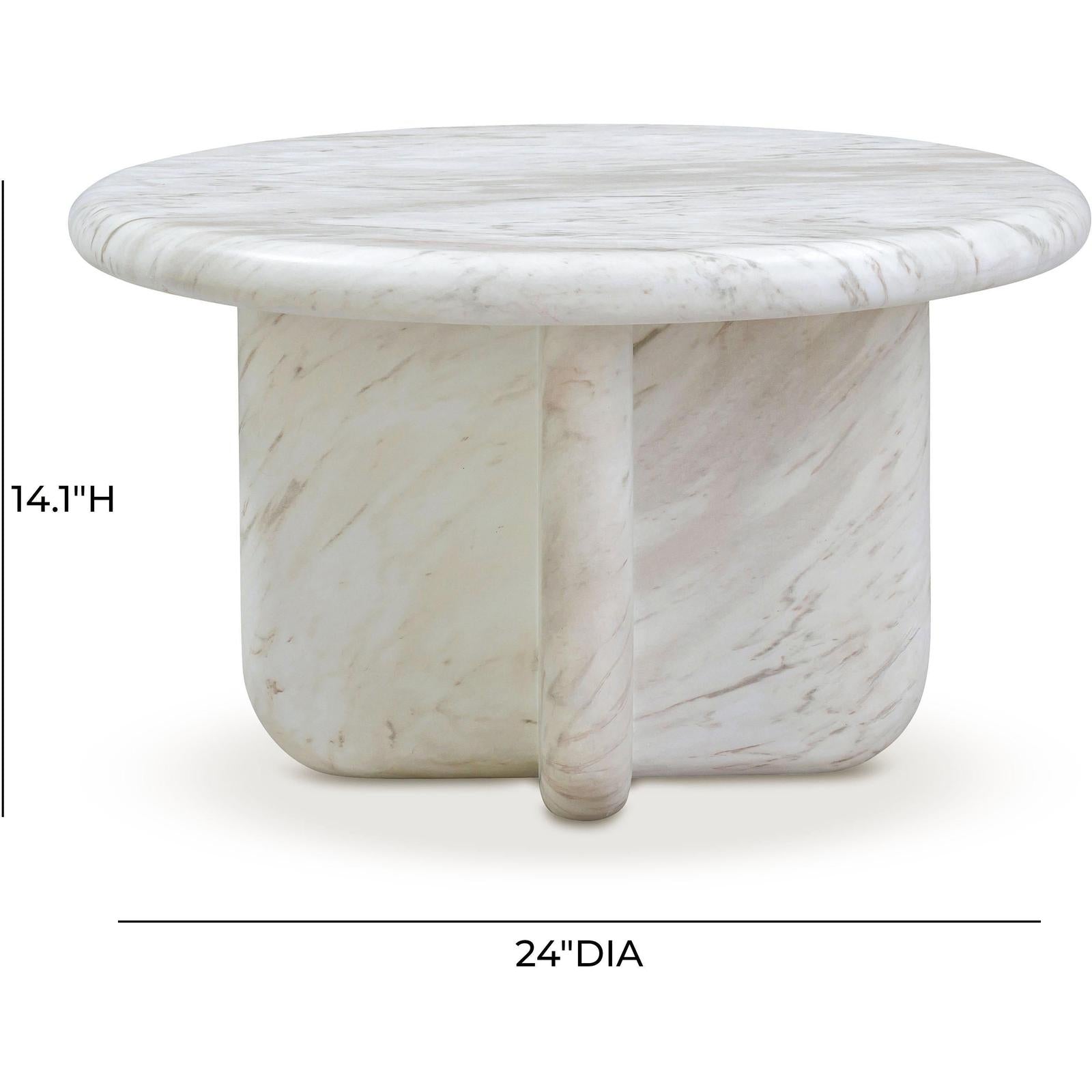 TOV Furniture Juju 2-Piece Faux Marble Indoor/Outdoor Nesting Coffee Table Set