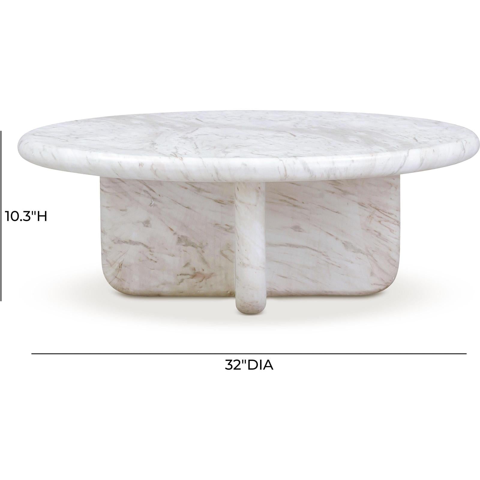 TOV Furniture Juju 2-Piece Faux Marble Indoor/Outdoor Nesting Coffee Table Set