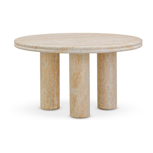 TOV Furniture Amora Faux Travertine Indoor/Outdoor Round Accent Table