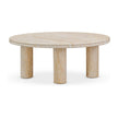 TOV Furniture Amora Faux Travertine Indoor/Outdoor Round Accent Table