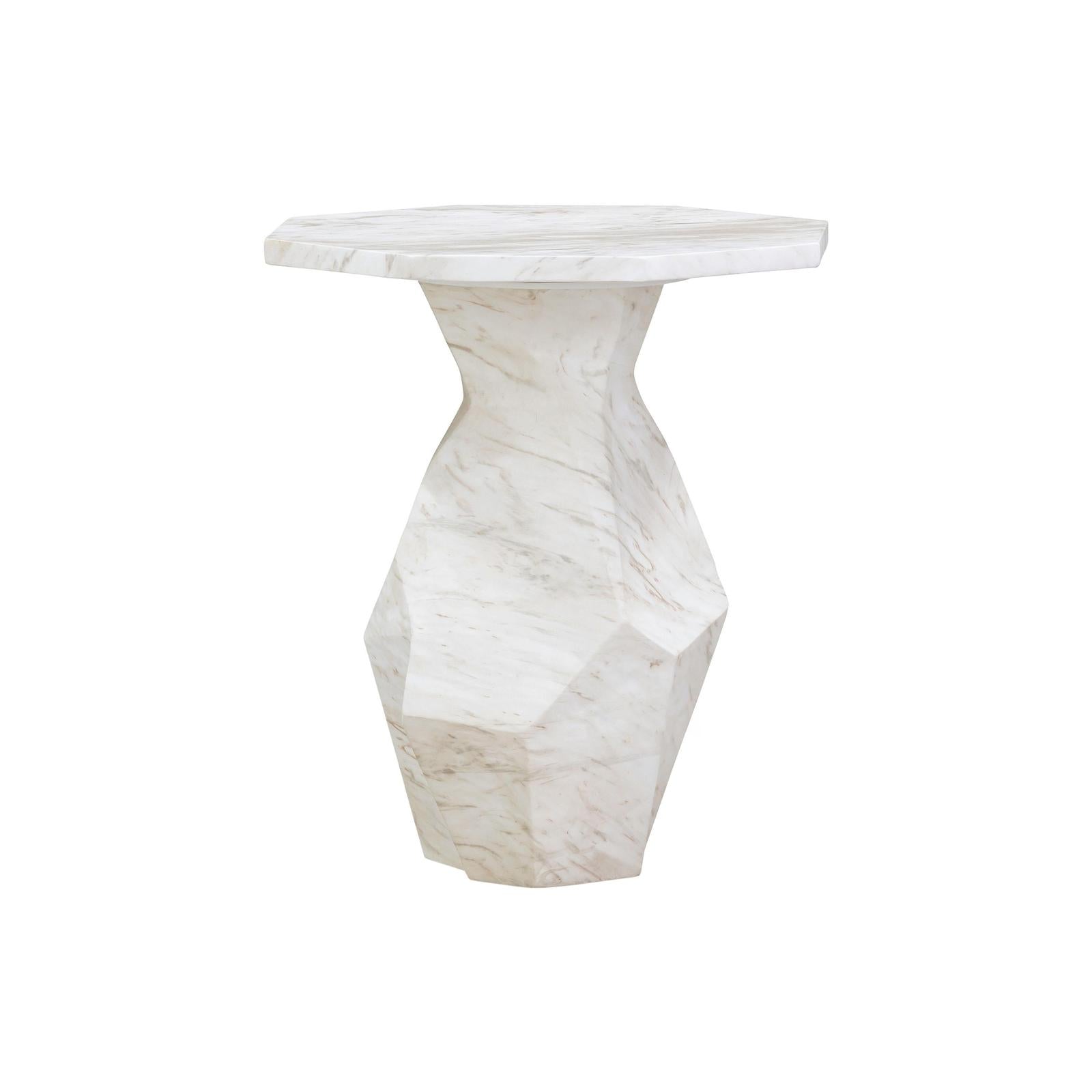 TOV Furniture Esme Faux Marble Indoor/Outdoor Round Side Table