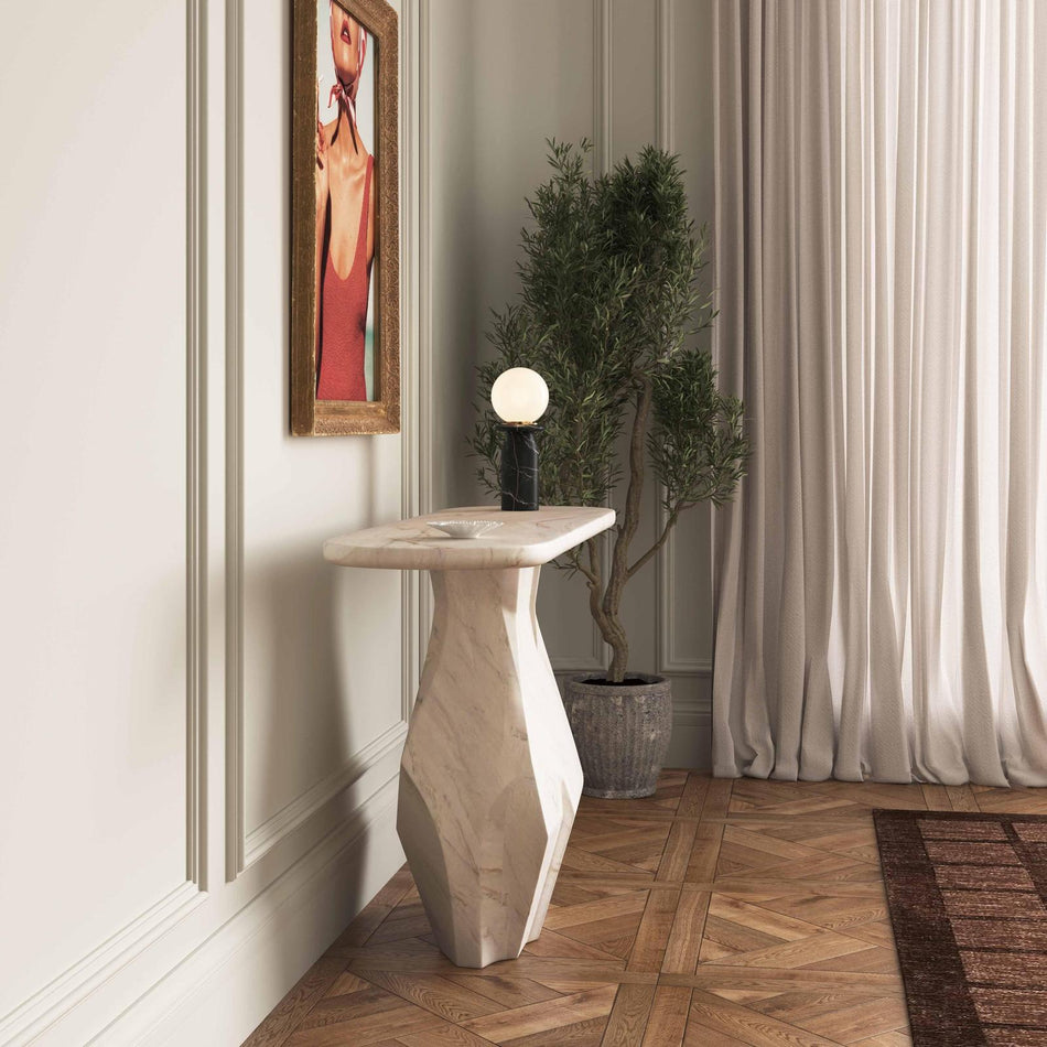 TOV Furniture Esme Faux Marble Indoor / Outdoor Long Console Table