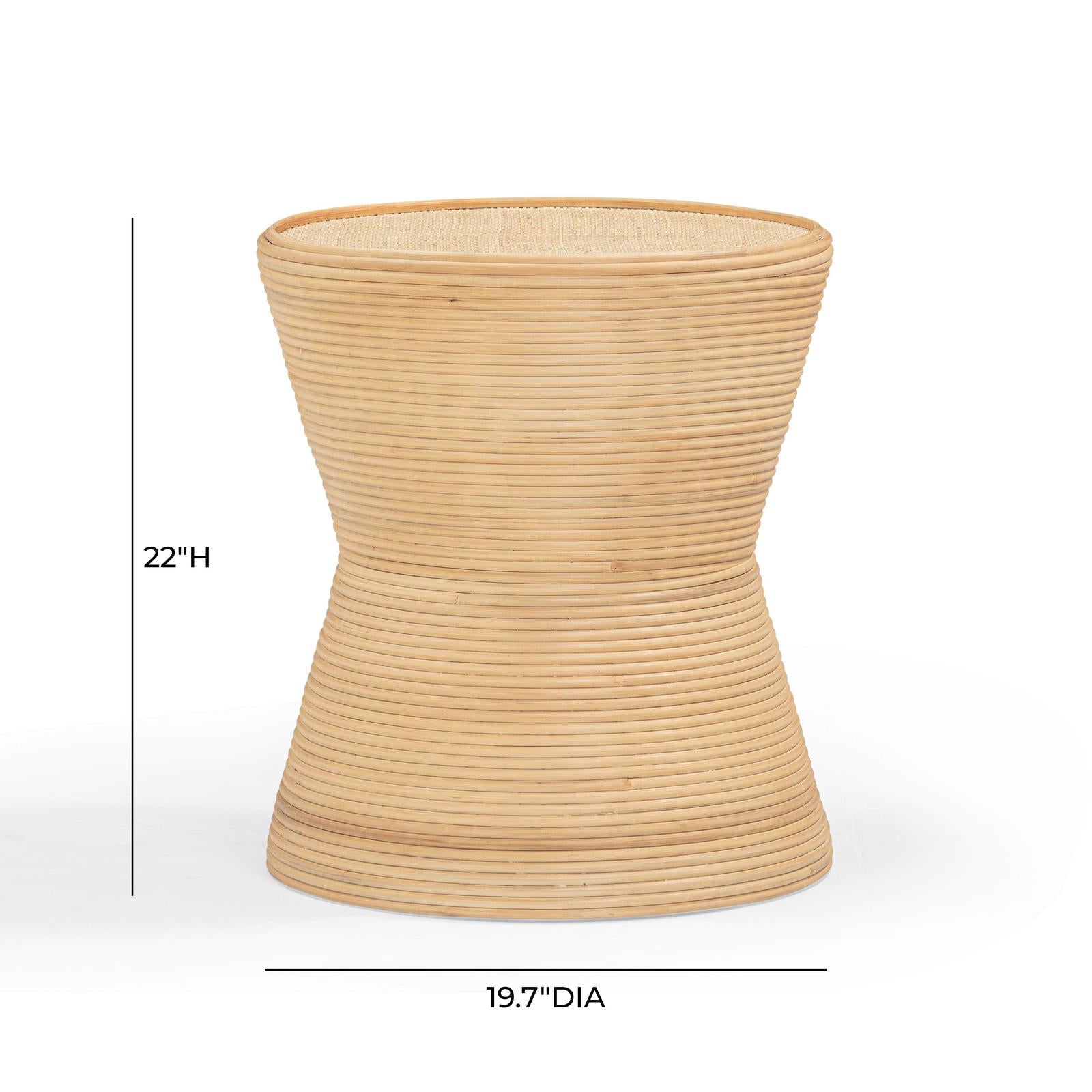 TOV Furniture Henri Natural Rattan Side Table