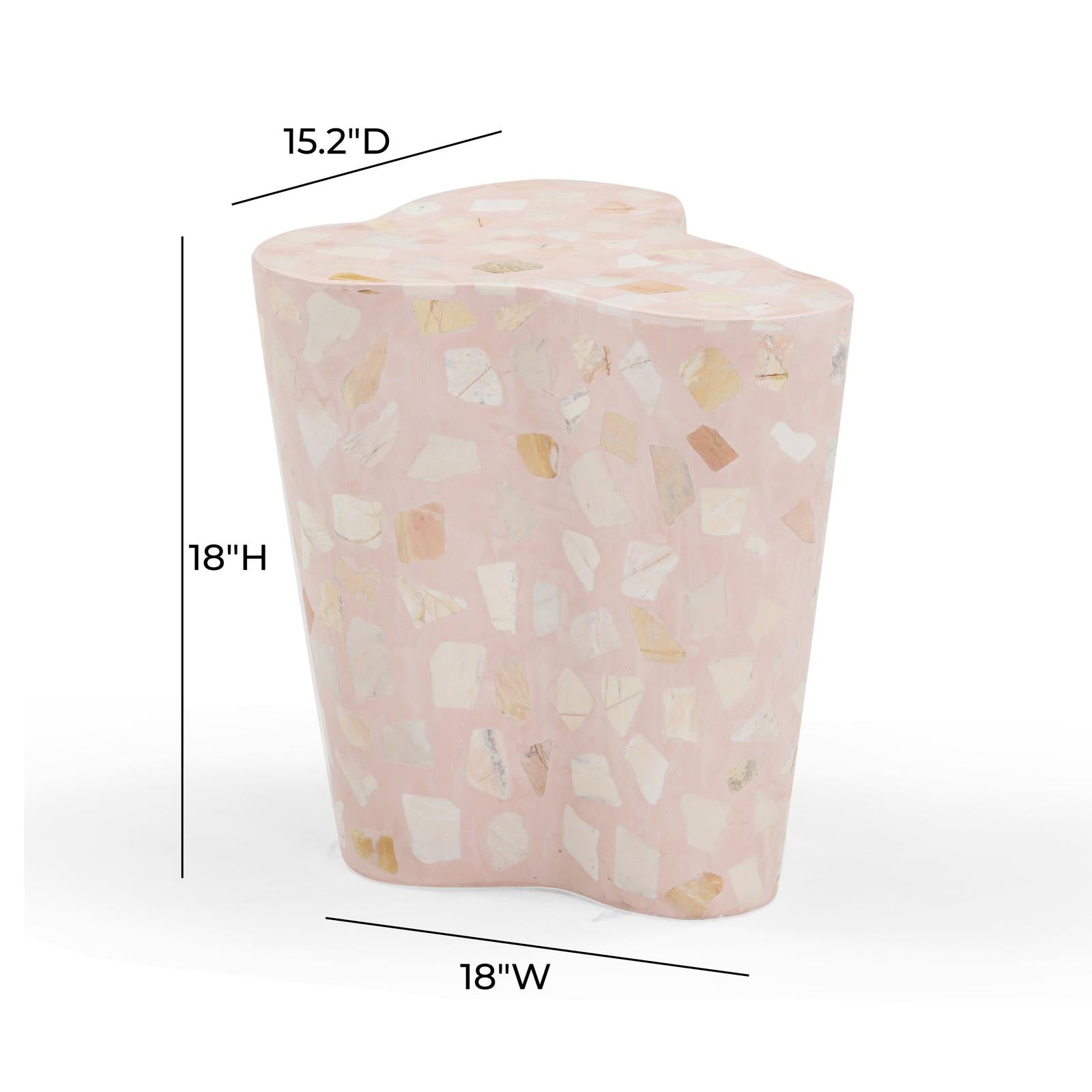 TOV Furniture Slab Faux Terrazzo Indoor/Outdoor Side Table