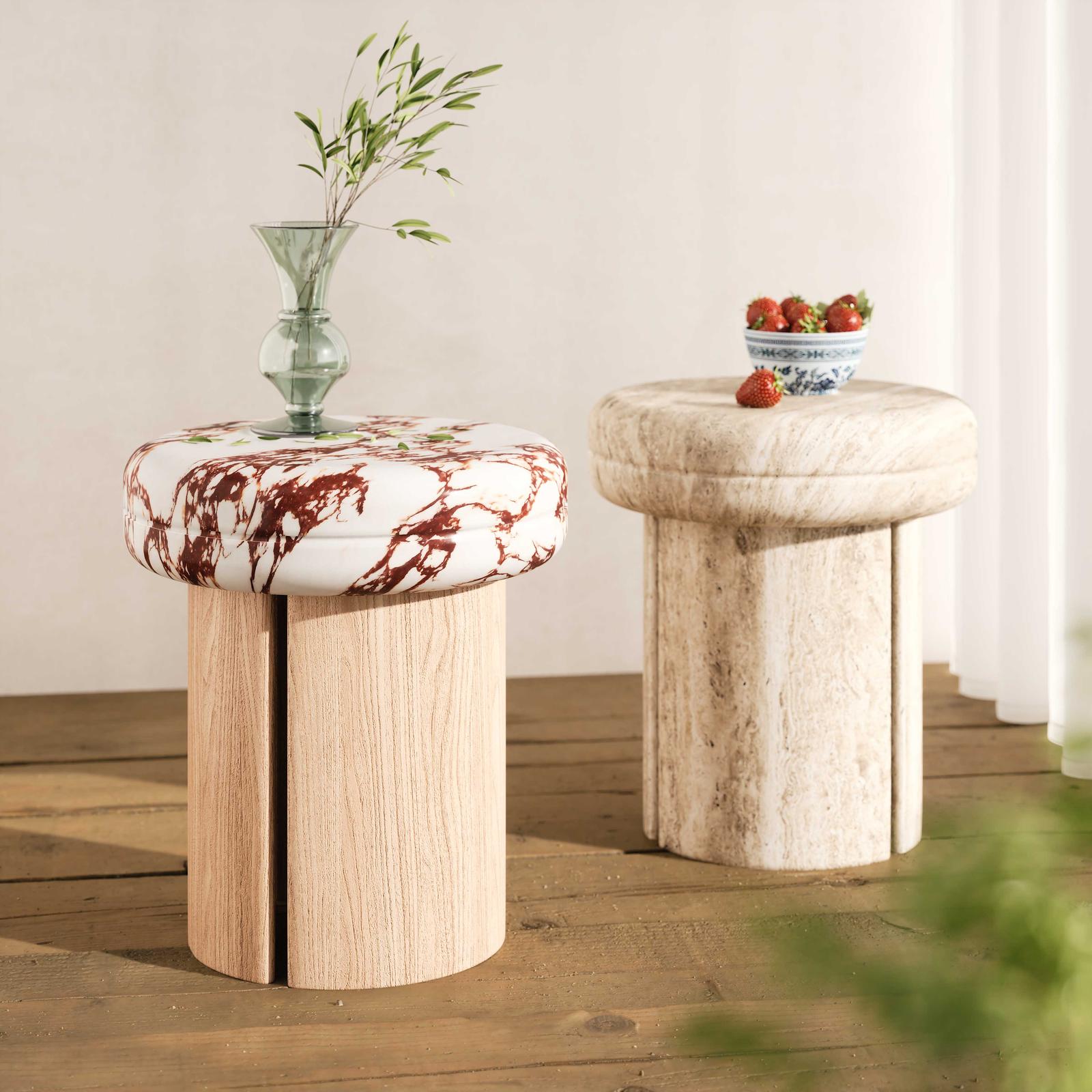 TOV Furniture Sheila Textured Concrete Indoor / Outdoor Side Table