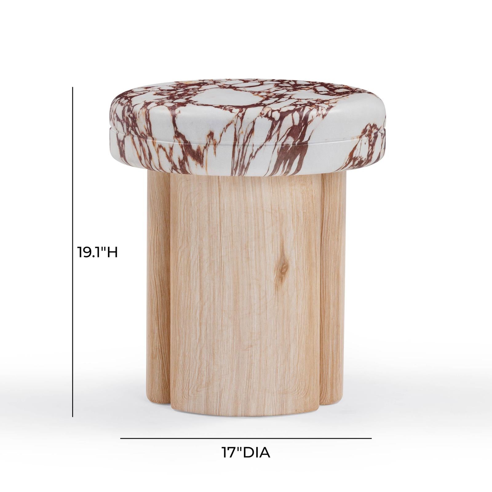 TOV Furniture Sheila Textured Concrete Indoor / Outdoor Side Table