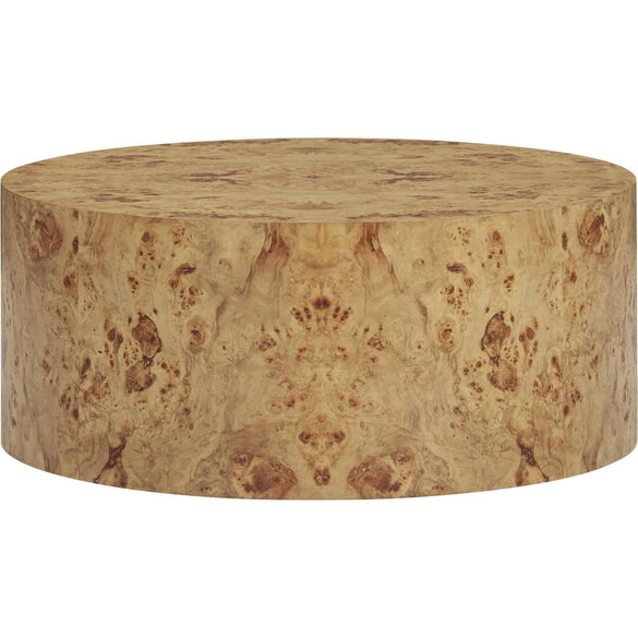 TOV Furniture Fig Natural Burl Drum Round Coffee Table