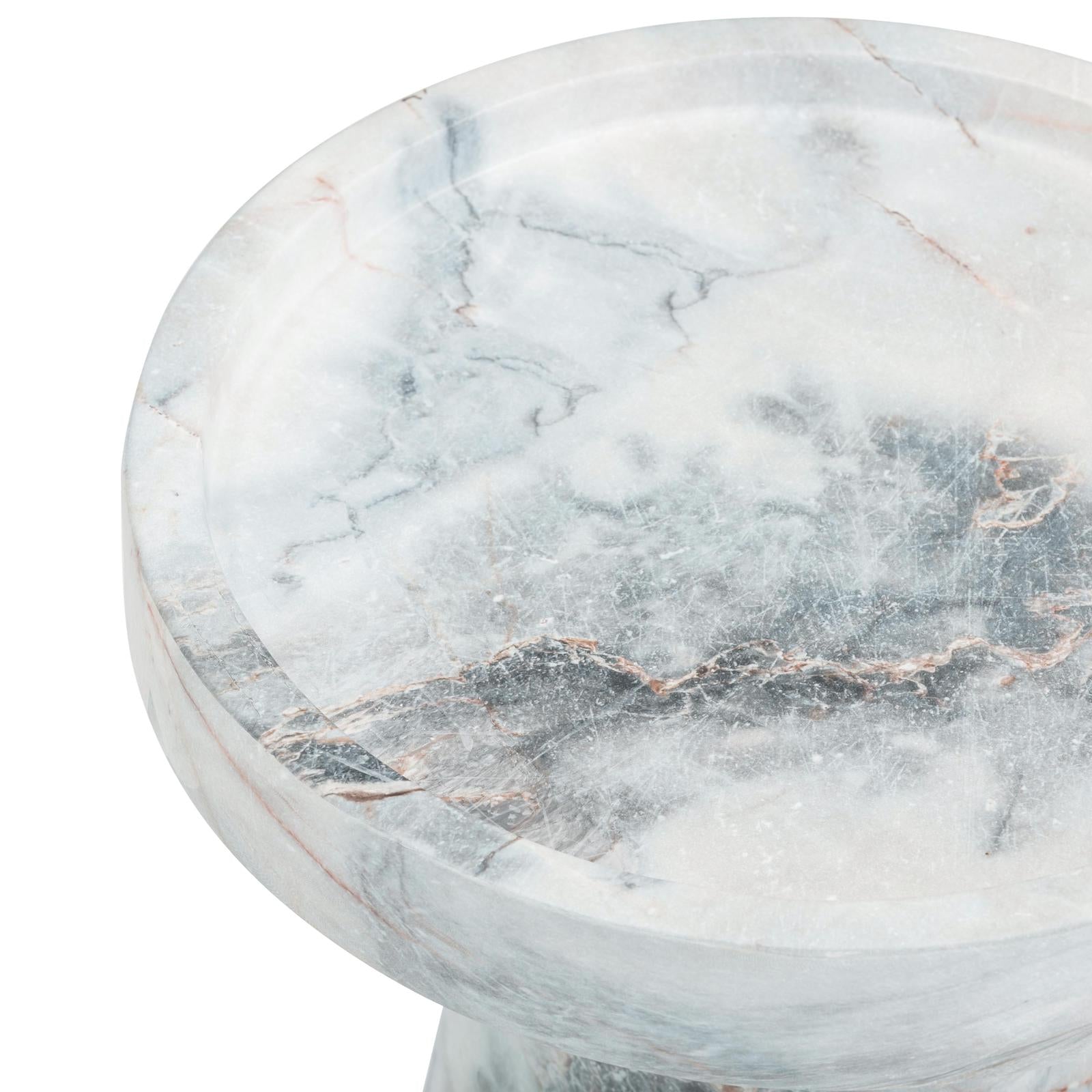 TOV Furniture Zara Faux Aegean Marble Indoor/Outdoor Side Table