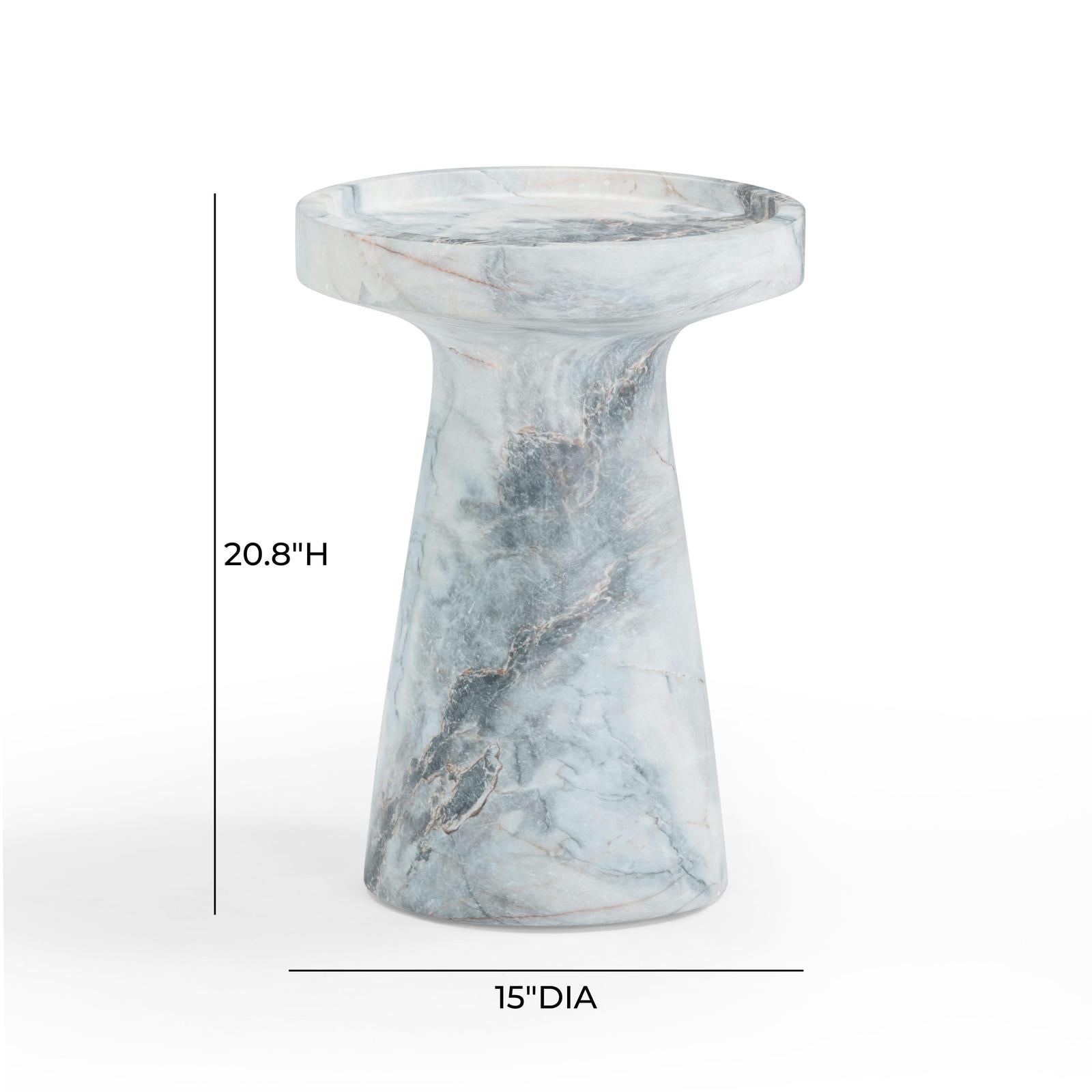 TOV Furniture Zara Faux Aegean Marble Indoor/Outdoor Side Table
