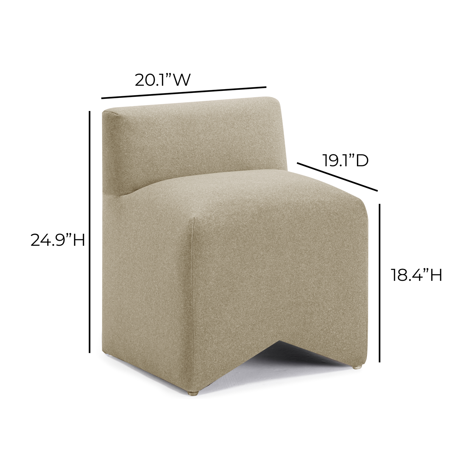 TOV Furniture Pippa Taupe Performance Vegan Mohair Accent Stool