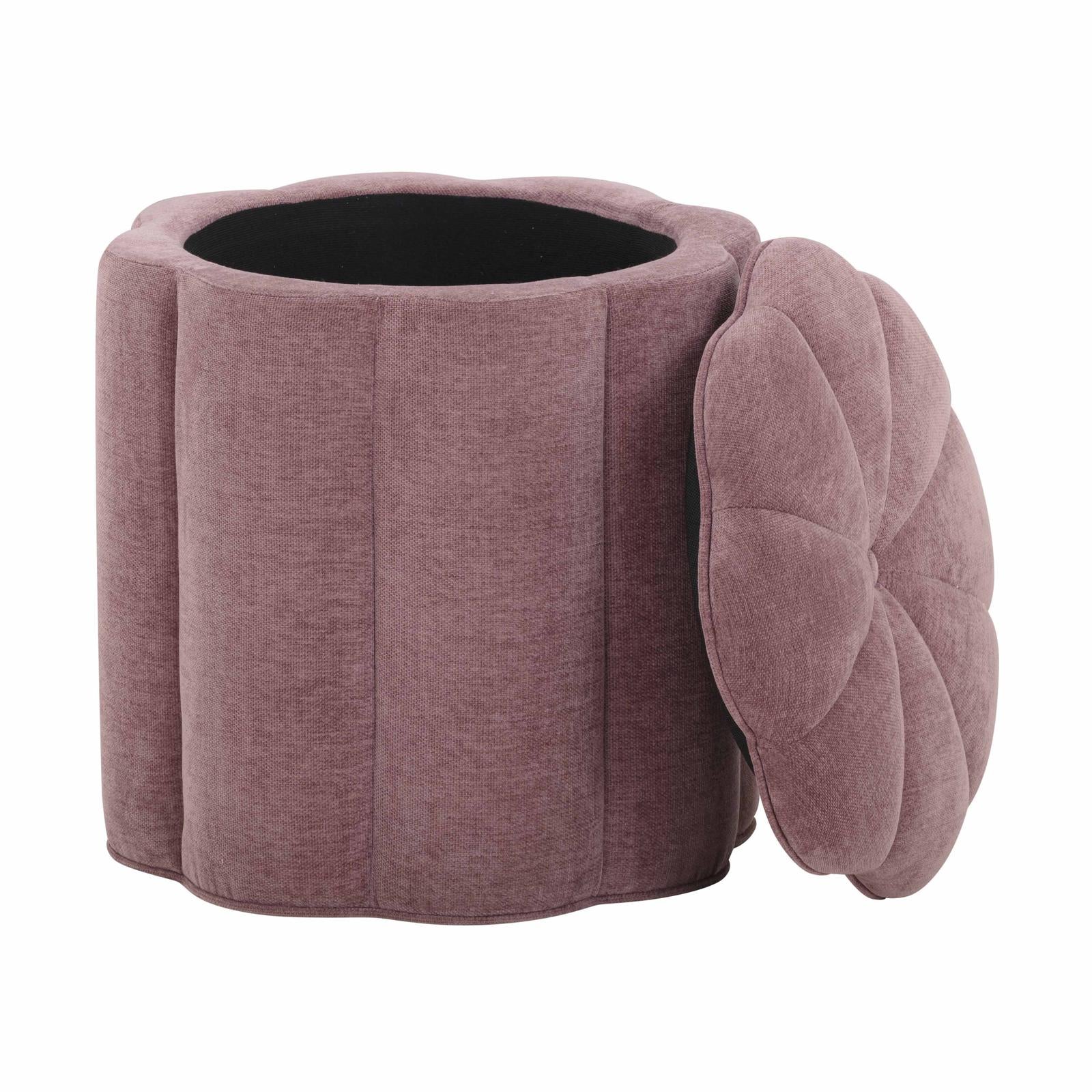 TOV Furniture Fleur Textured Performance Velvet Storage Ottoman