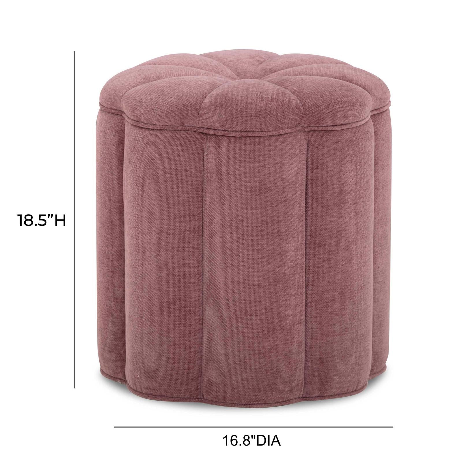 TOV Furniture Fleur Textured Performance Velvet Storage Ottoman