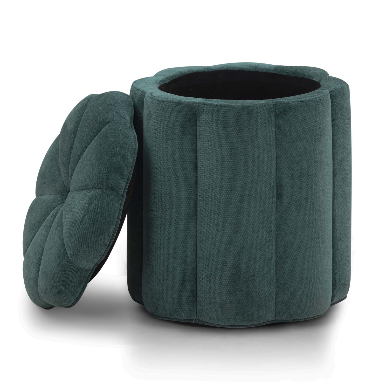 TOV Furniture Fleur Textured Performance Velvet Storage Ottoman