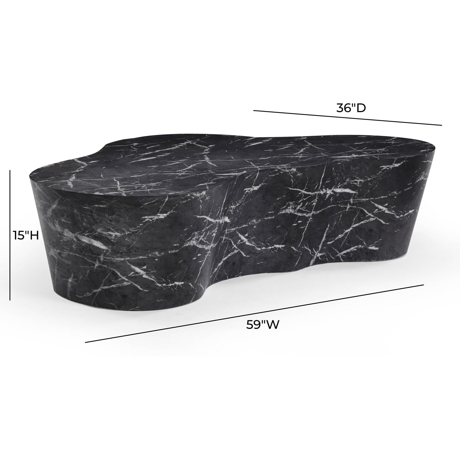 TOV Furniture Slab Black Concrete Indoor/Outdoor Coffee Table
