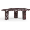 TOV Furniture Libby Faux Red Levanto Marble Indoor/Outdoor Coffee Table 