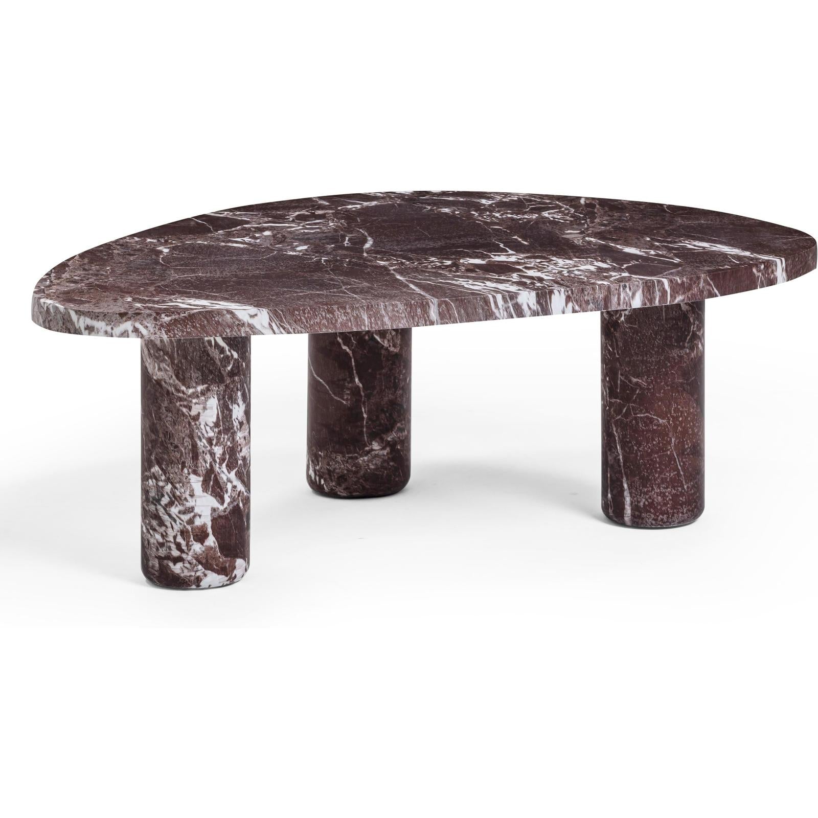 TOV Furniture Libby Faux Red Levanto Marble Indoor/Outdoor Coffee Table 