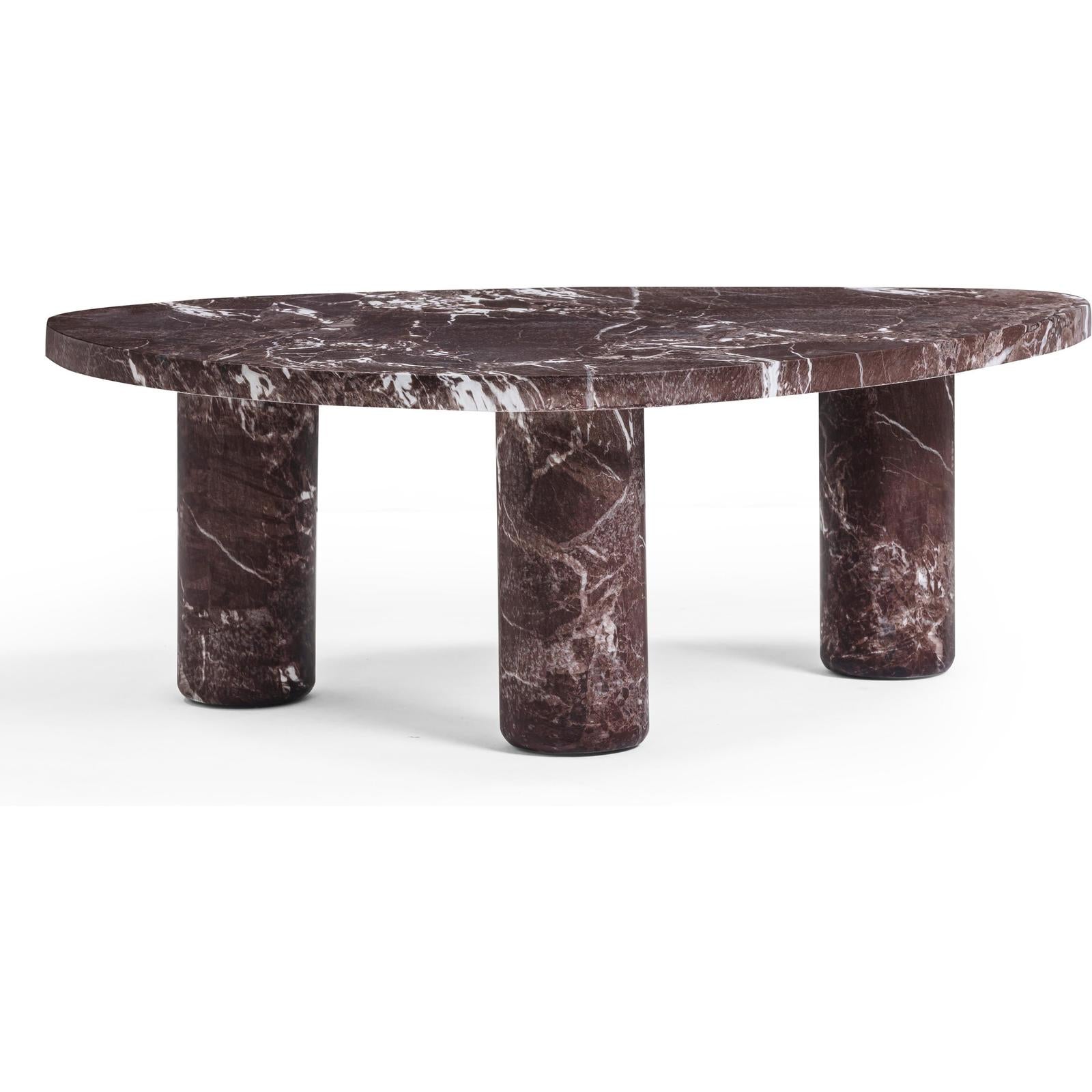 TOV Furniture Libby Faux Red Levanto Marble Indoor/Outdoor Coffee Table 