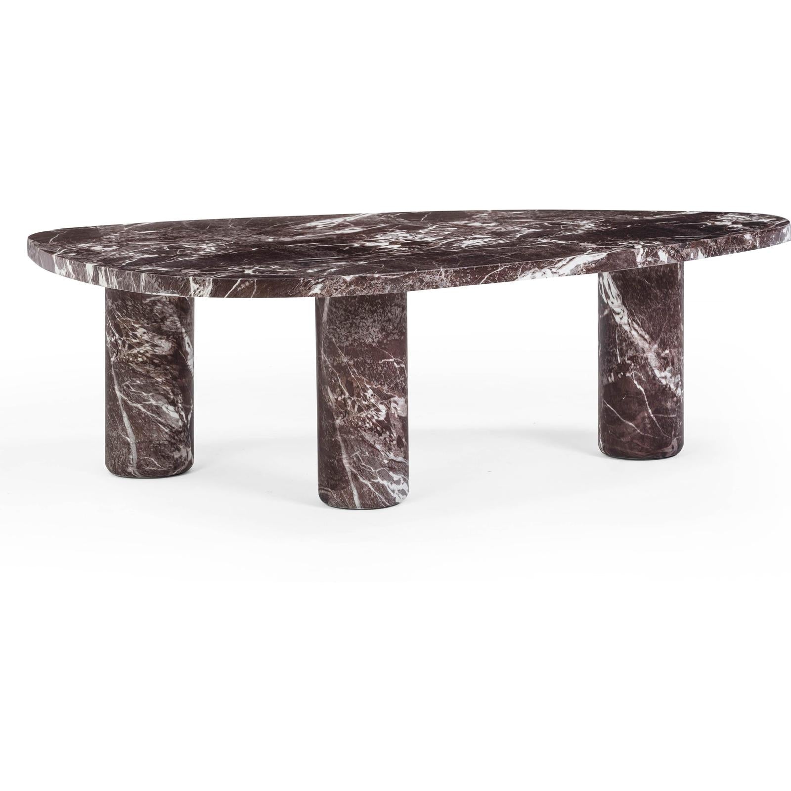 TOV Furniture Libby Faux Red Levanto Marble Indoor/Outdoor Coffee Table 
