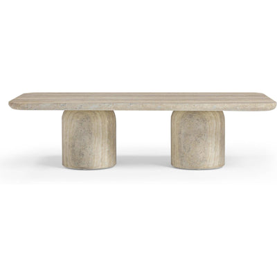 TOV Furniture Tyche Faux Travertine Indoor/Outdoor Concrete Rectangular Coffee Table