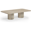 TOV Furniture Tyche Faux Travertine Indoor/Outdoor Concrete Rectangular Coffee Table